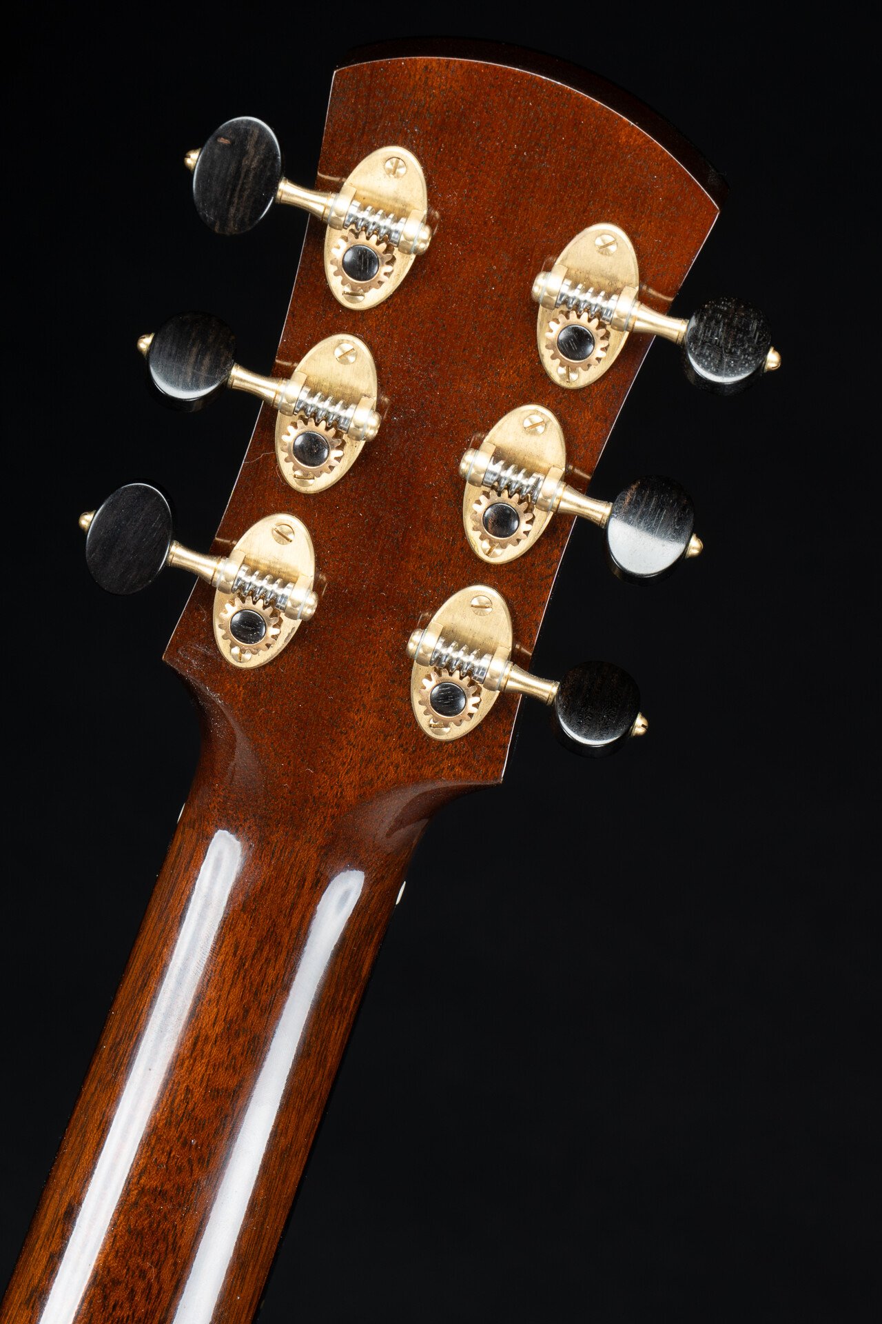 Bresnan headstock detail — gold tuners